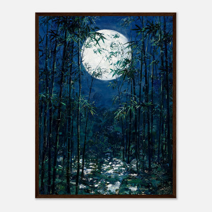 Moonlit Bamboo Forest Impressionist Art Print