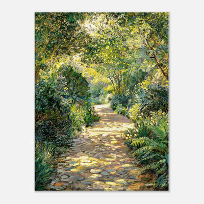 Sunlit Woodland Path Impressionist Art Print