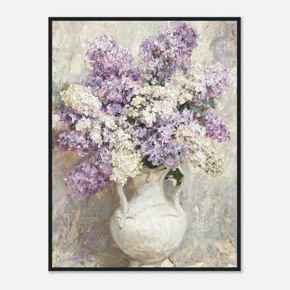 Lilac Blossoms in White Ceramic Vase Impressionist Art Print