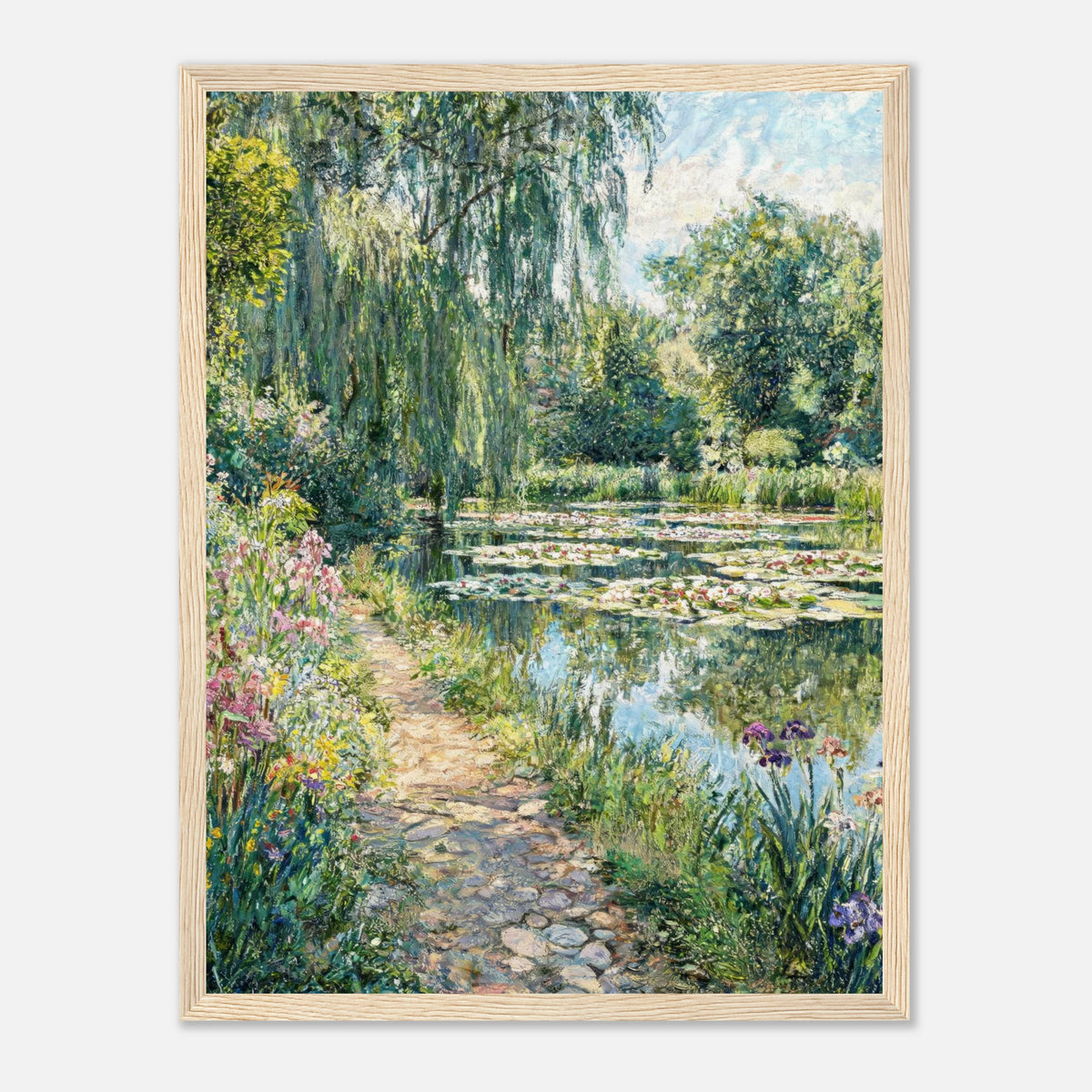 Giverny Garden Path & Water Lilies Impressionist Art Print