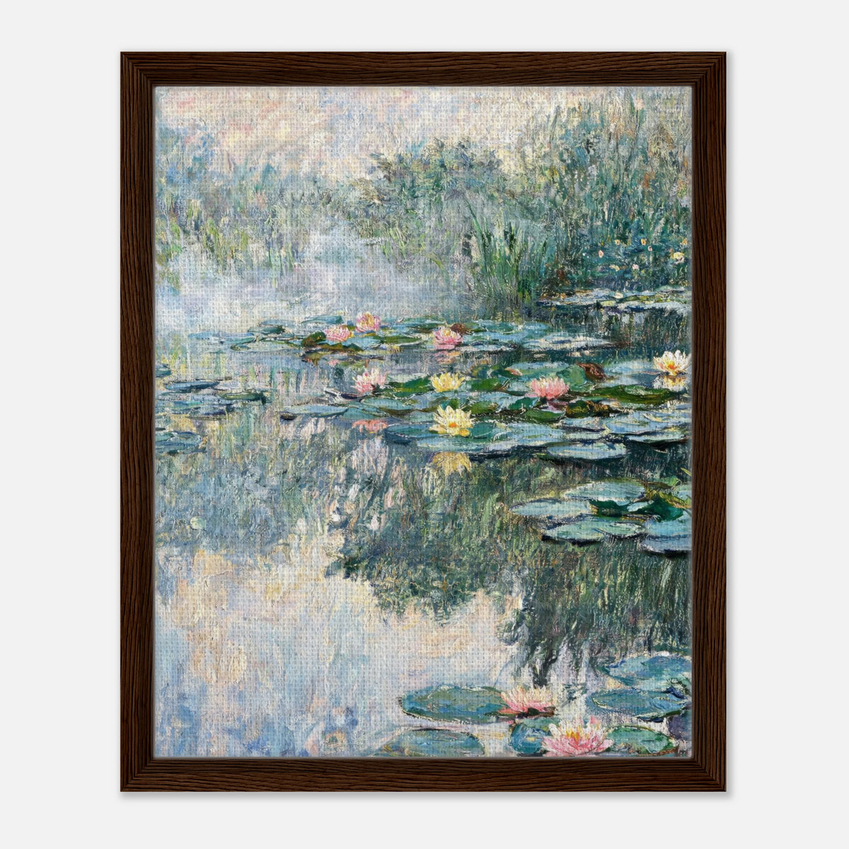 Misty Morning Water Lilies Impressionist Art Print