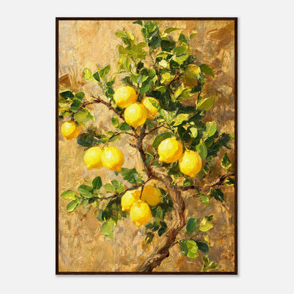 Sunlit Lemon Tree & Mediterranean Orchard Impressionist Art Print