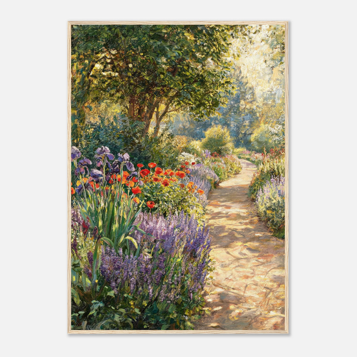 Sunlit Secret Garden Path Impressionist Art Print