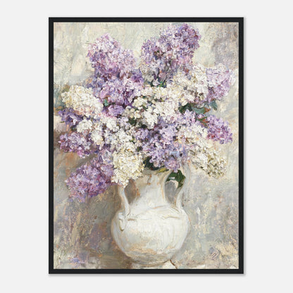 Lilac Blossoms in White Ceramic Vase Impressionist Art Print