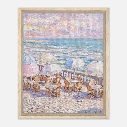 Pastel Seaside Cafe Impressionist Art Print