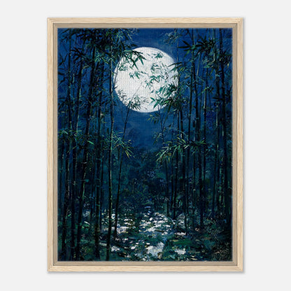 Moonlit Bamboo Forest Impressionist Art Print