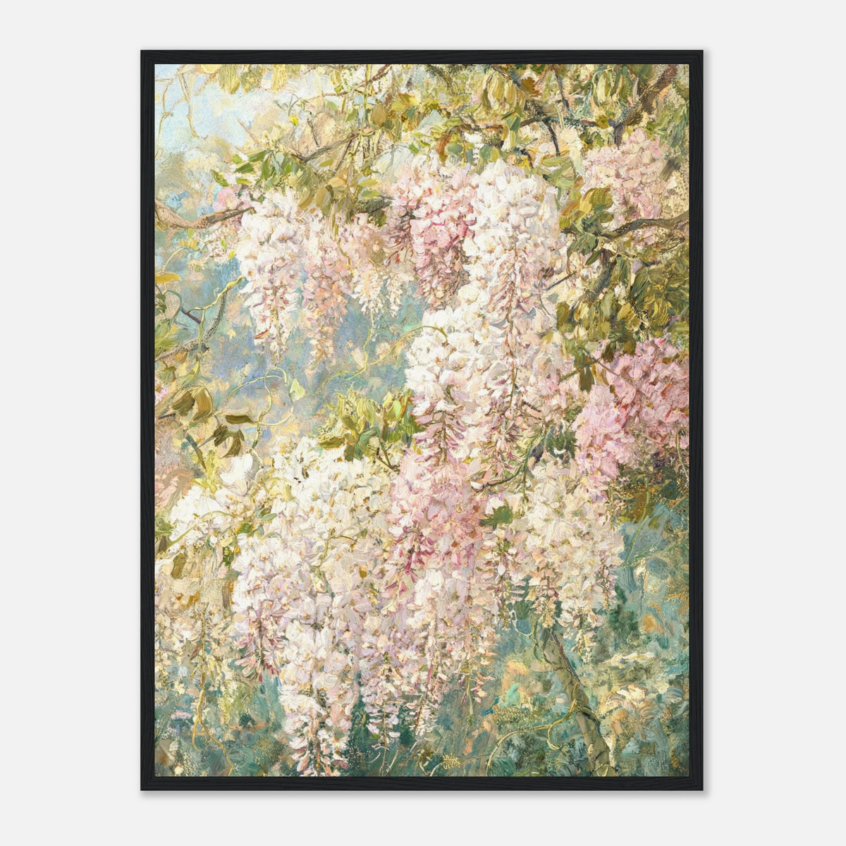 Cascading Wisteria Blossoms Impressionist Art Print