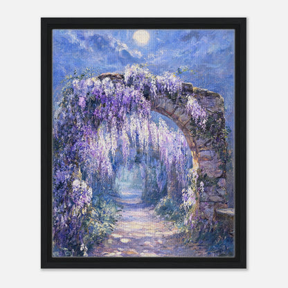 Moonlit Wisteria Stone Arch Impressionist Art Print
