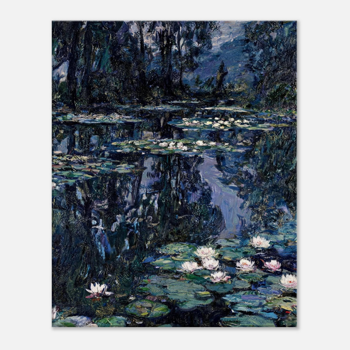 Nocturne Water Lilies & Dark Pond Impressionist Art Print