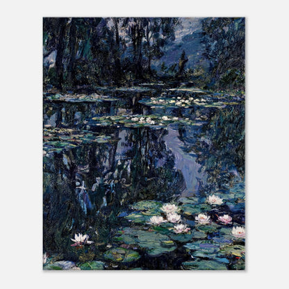Nocturne Water Lilies & Dark Pond Impressionist Art Print