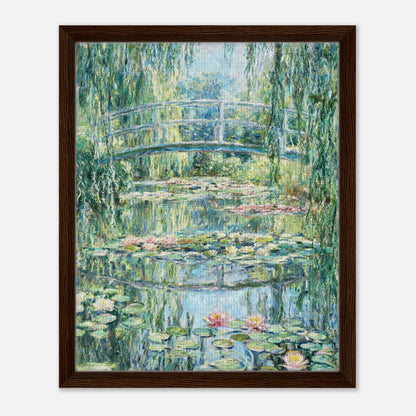 Weeping Willow & Japanese Bridge Water Lilies Impressionist Art Print