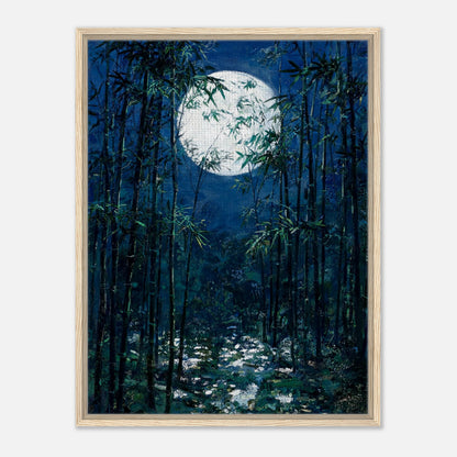 Moonlit Bamboo Forest Impressionist Art Print