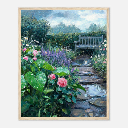 Raindrops in the Secret Garden Impressionist Art Print