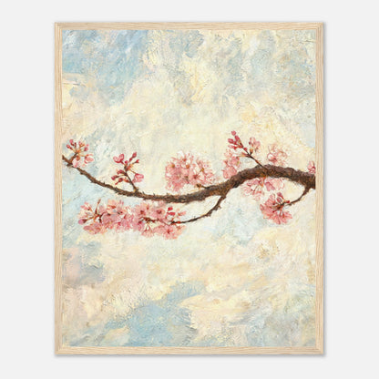 Blossoming Cherry Branch & Pastel Sky Impressionist Art Print