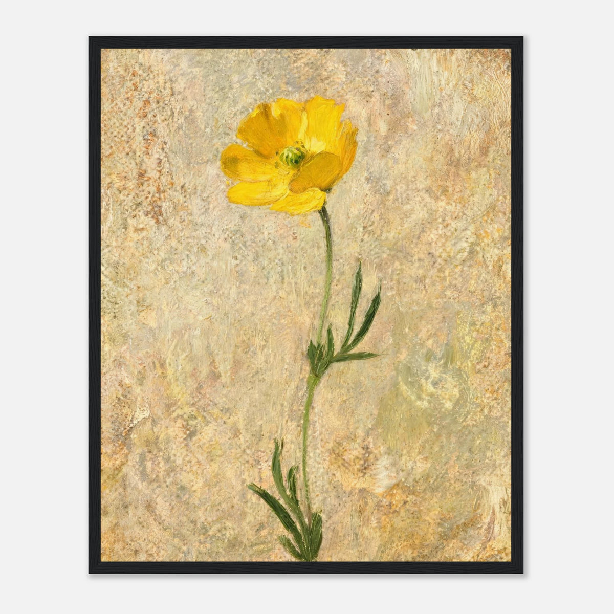 Solitary Yellow Wildflower Impressionist Art Print