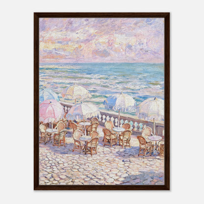 Pastel Seaside Cafe Impressionist Art Print