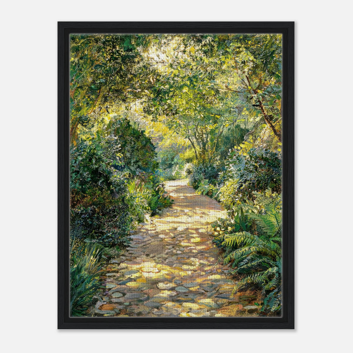 Sunlit Woodland Path Impressionist Art Print