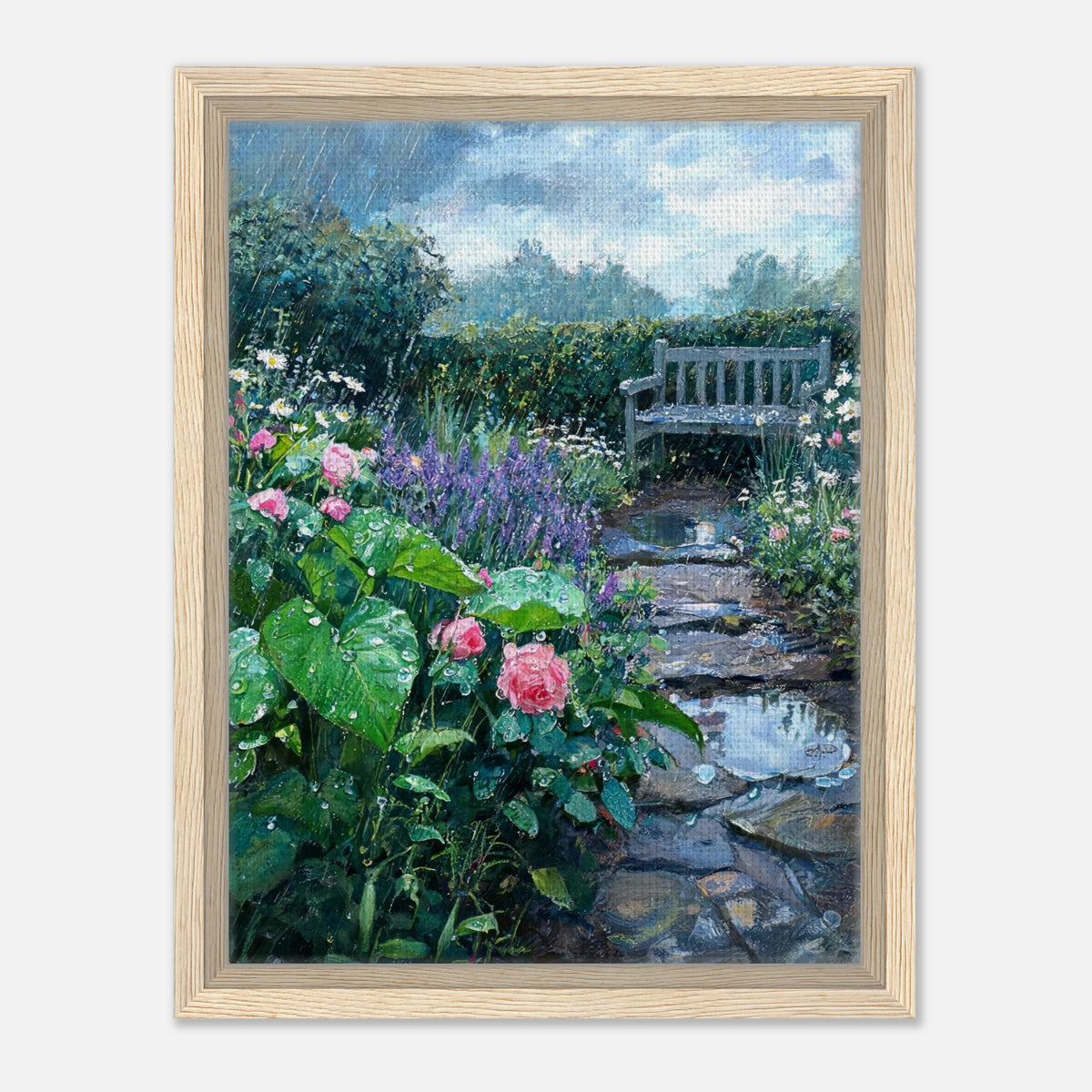 Raindrops in the Secret Garden Impressionist Art Print