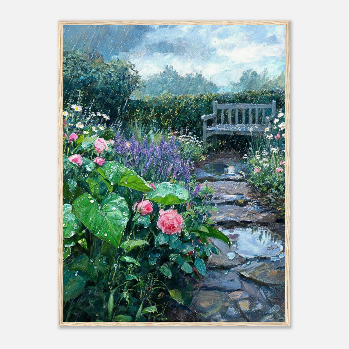 Raindrops in the Secret Garden Impressionist Art Print