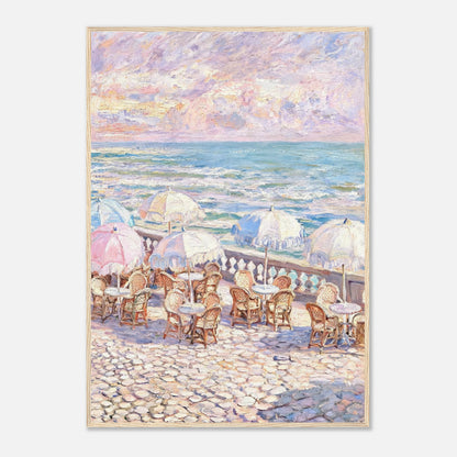 Pastel Seaside Cafe Impressionist Art Print