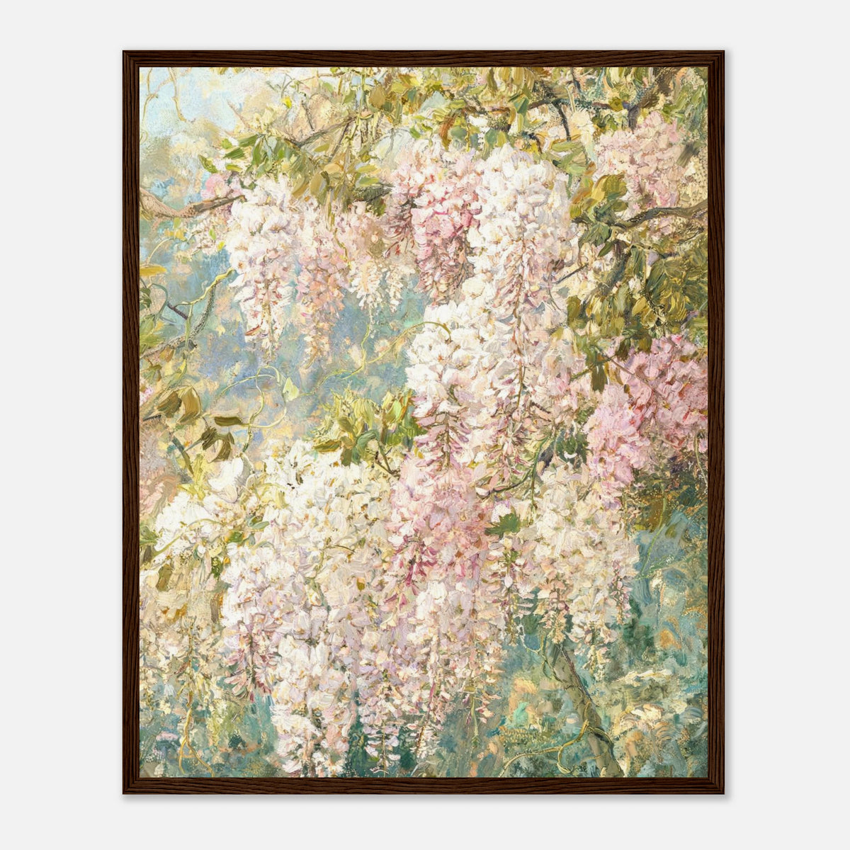 Cascading Wisteria Blossoms Impressionist Art Print