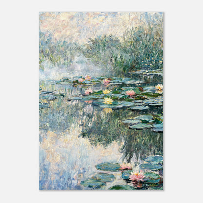 Misty Morning Water Lilies Impressionist Art Print