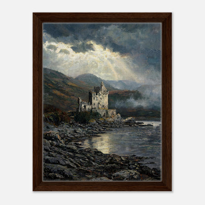 Historic Scottish Castle by Lakeside Impressionist Art Print