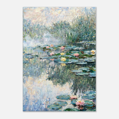 Misty Morning Water Lilies Impressionist Art Print