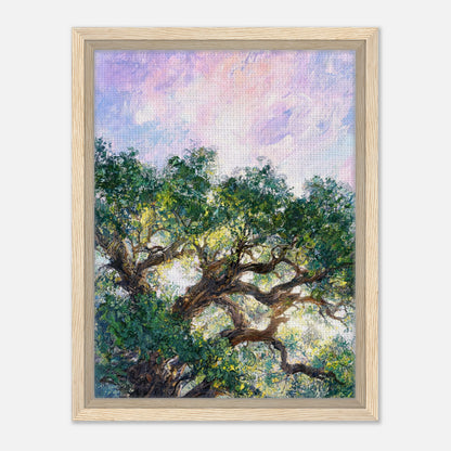 Ancient Tree & Pastel Sky Impressionist Art Print