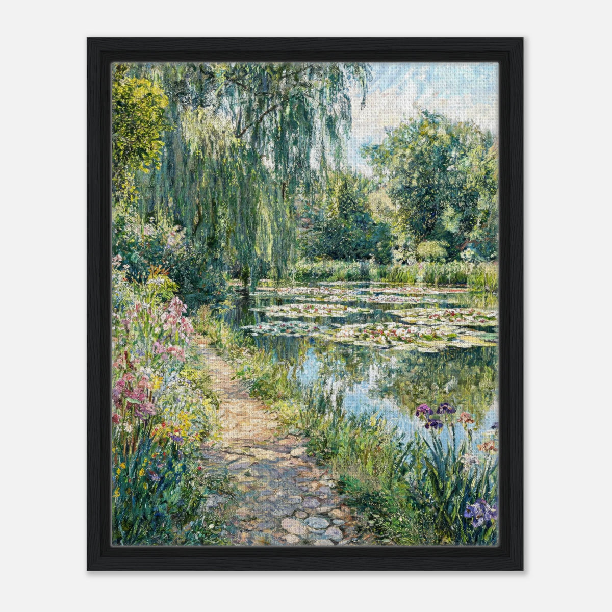 Giverny Garden Path & Water Lilies Impressionist Art Print