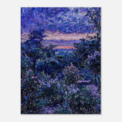 Twilight Garden & Blue Dusk Impressionist Art Print