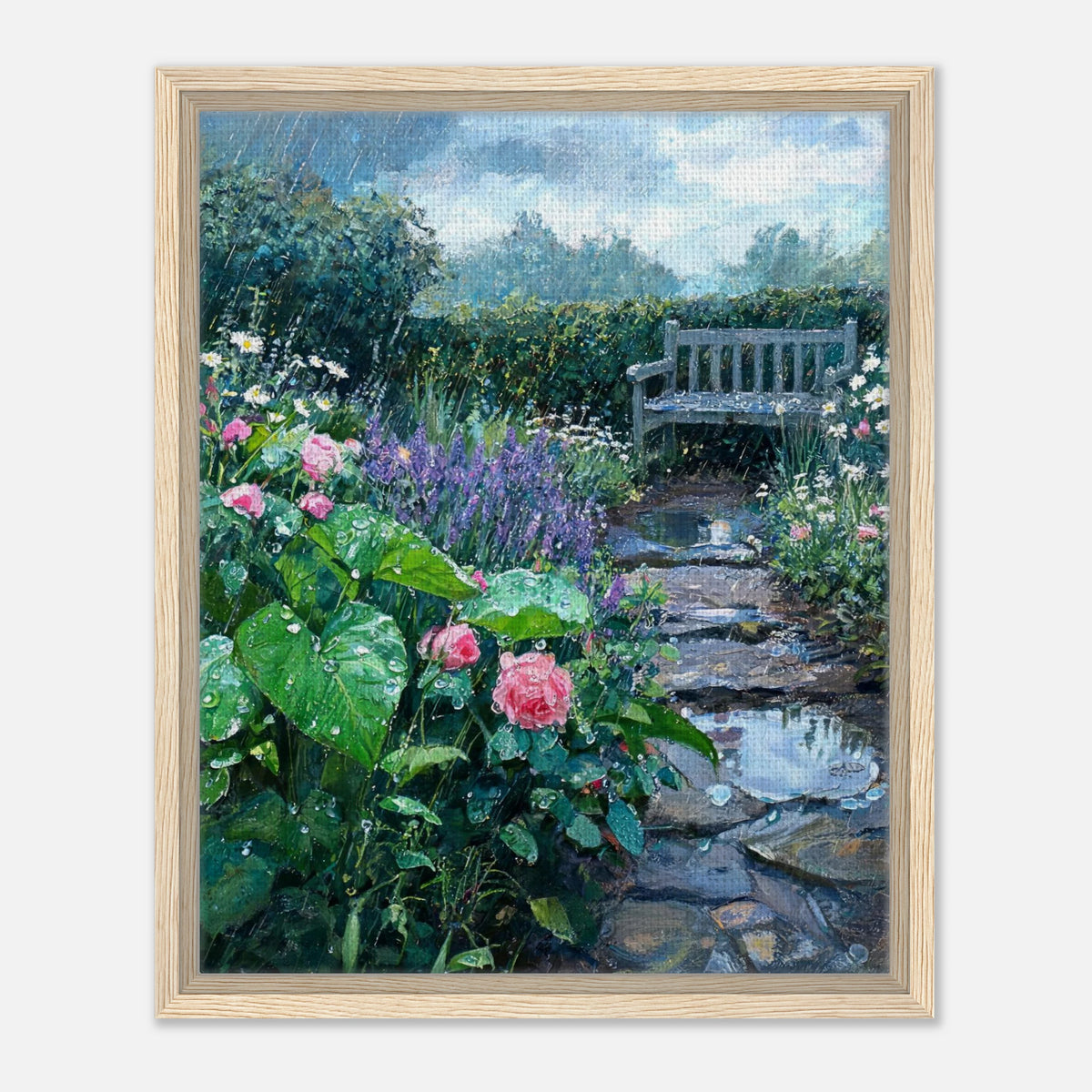 Raindrops in the Secret Garden Impressionist Art Print
