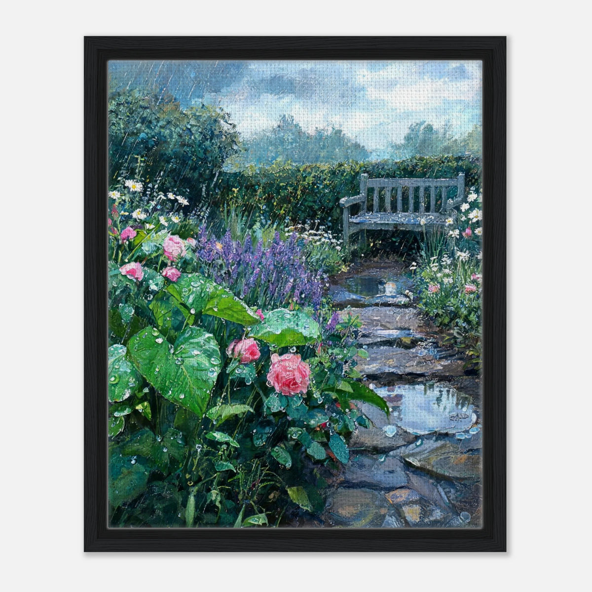 Raindrops in the Secret Garden Impressionist Art Print