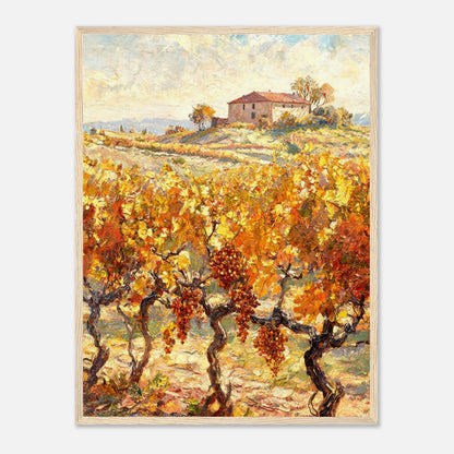 Tuscan Vineyard in Autumn Impressionist Art Print