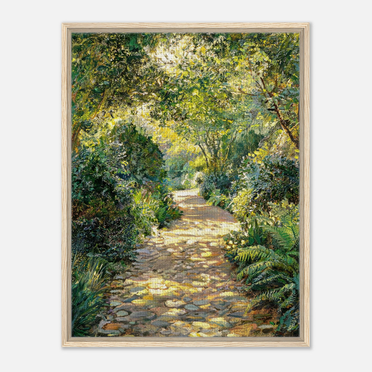 Sunlit Woodland Path Impressionist Art Print