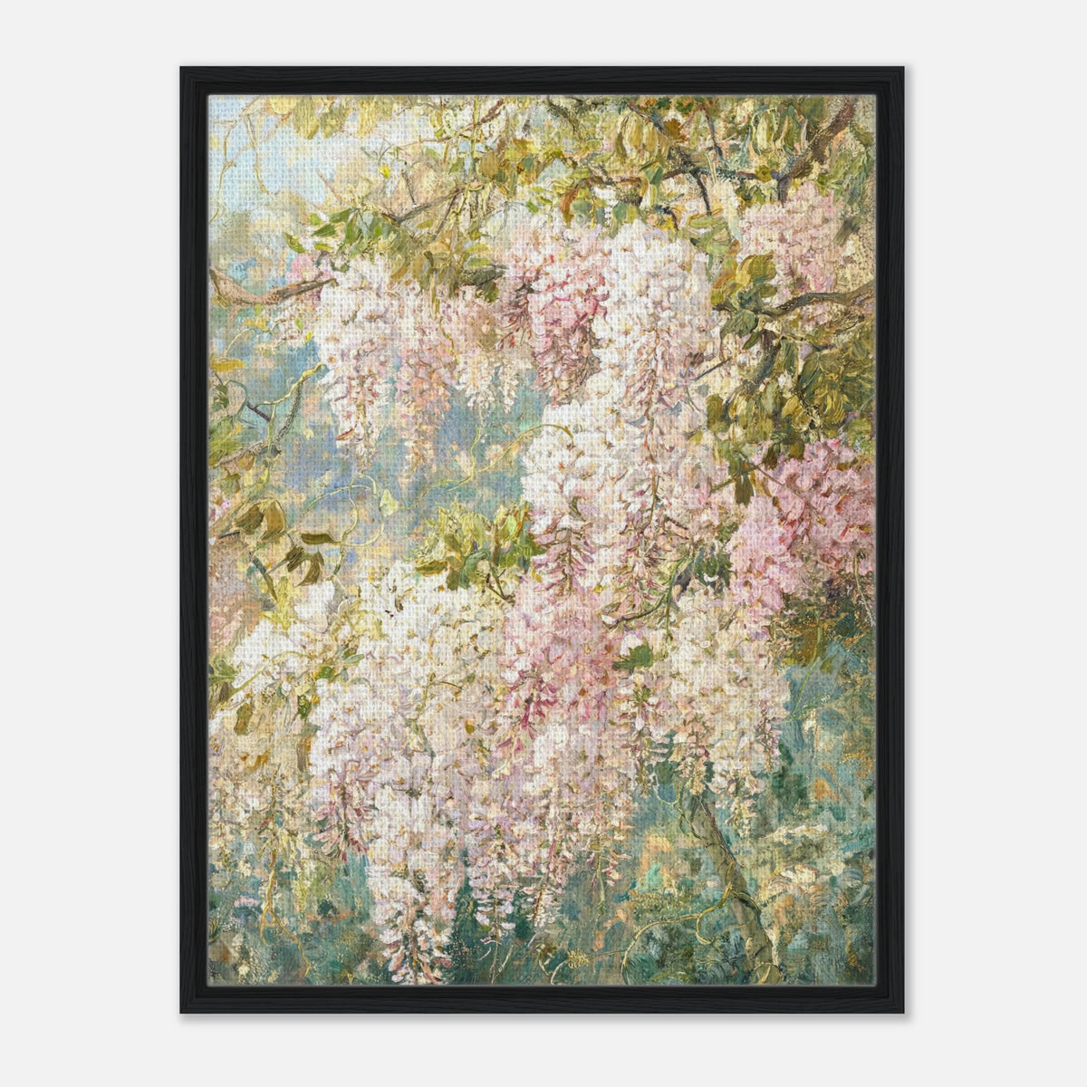 Cascading Wisteria Blossoms Impressionist Art Print