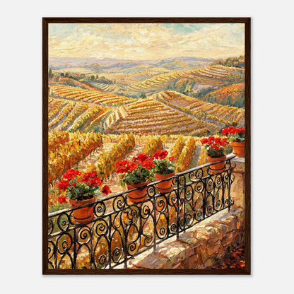 Tuscan Terrace Autumn Vineyard View Impressionist Art Print
