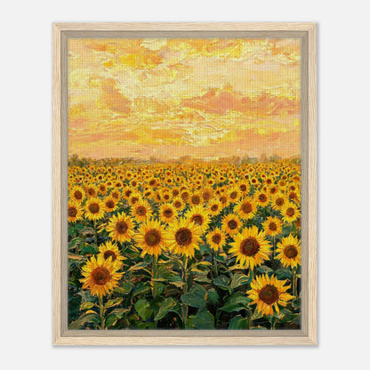 Glowing Sunflower Meadow Framed Canvas Art