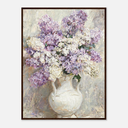 Lilac Blossoms in White Ceramic Vase Impressionist Art Print