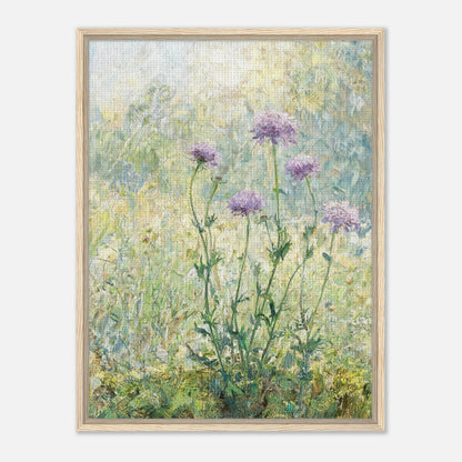 Wild Purple Blossoms in Sunlit Meadow Impressionist Art Print