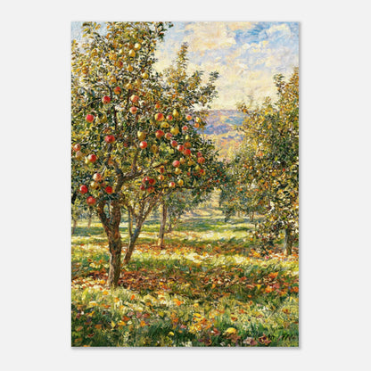 Sunlit Apple Orchard in Autumn Impressionist Art Print