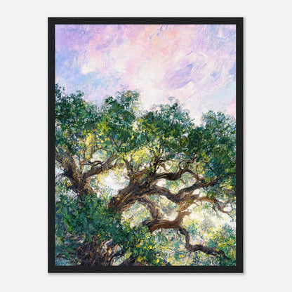 Ancient Tree & Pastel Sky Impressionist Art Print