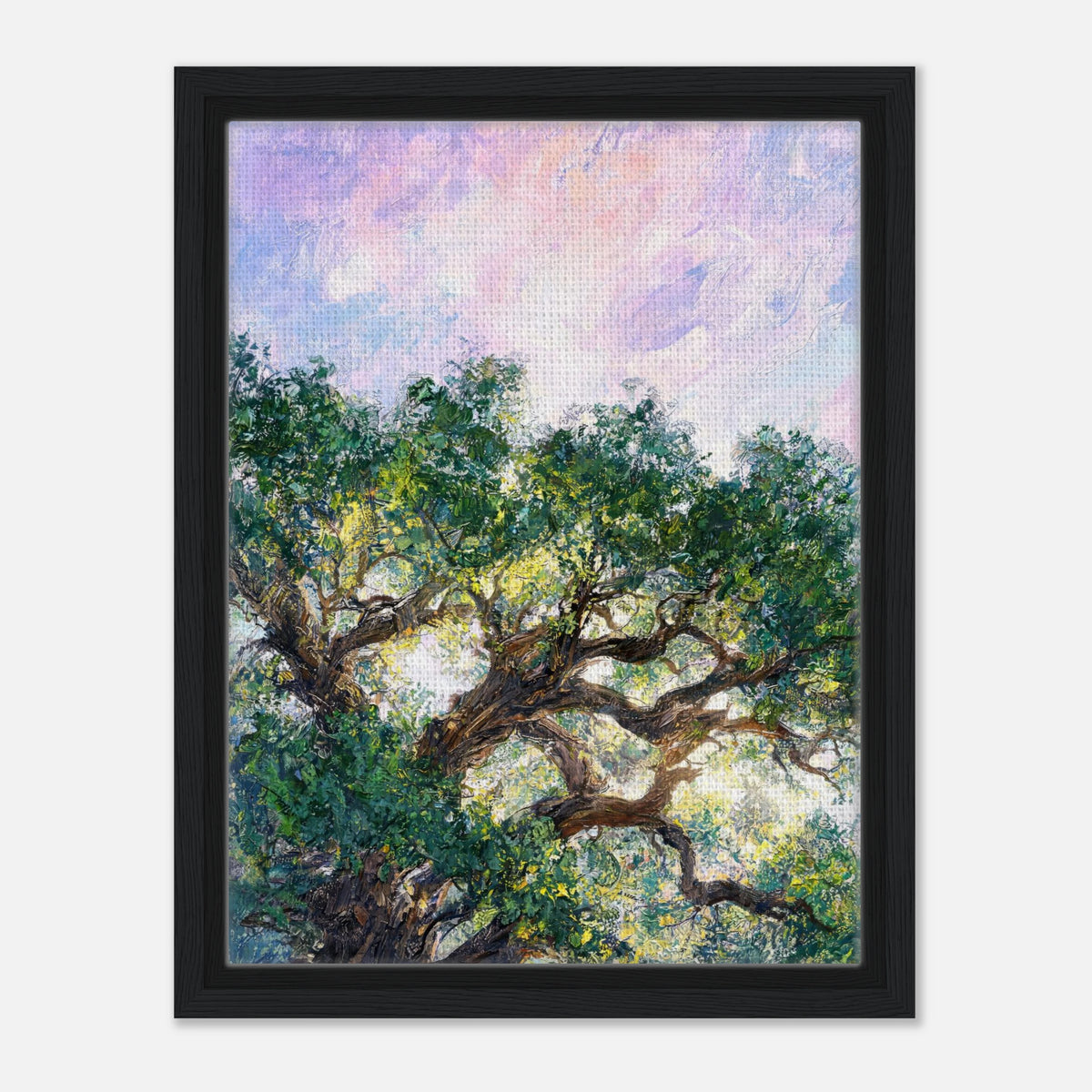 Ancient Tree & Pastel Sky Impressionist Art Print