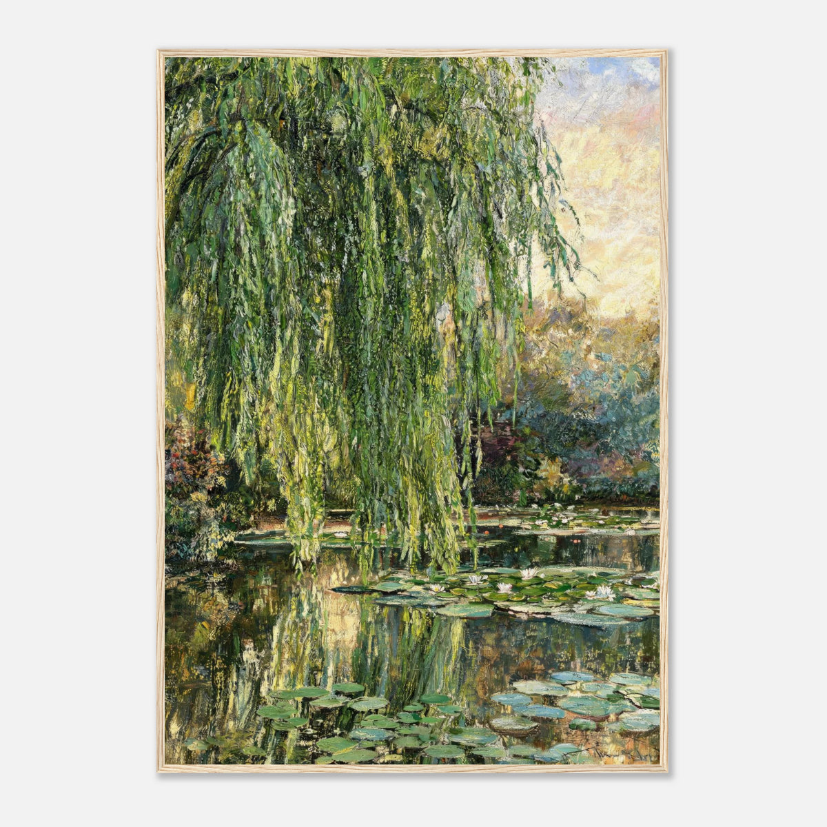 Monet's Weeping Willow & Water Lilies Impressionist Art Print