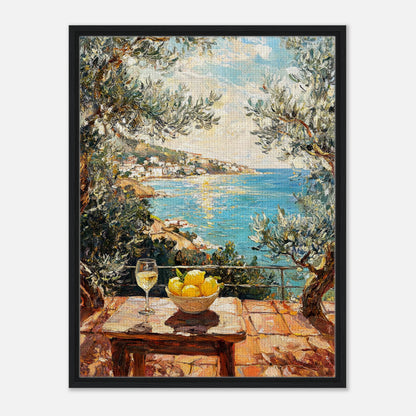 Mediterranean Terrace Lemons Sea View Impressionist Art Print