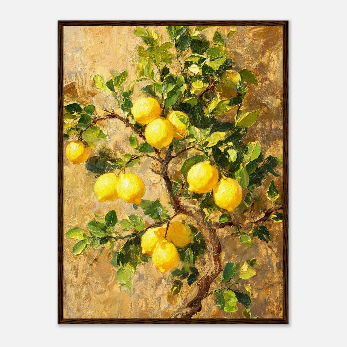 Sunlit Lemon Tree & Mediterranean Orchard Impressionist Art Print