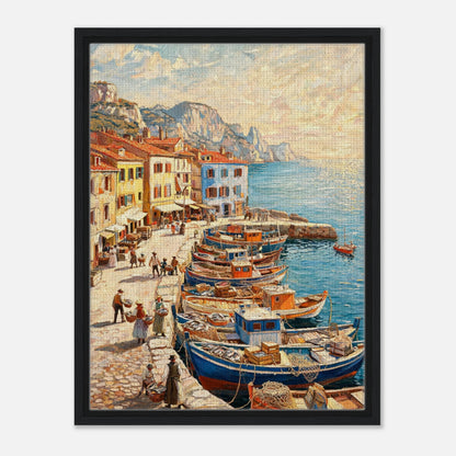 Mediterranean Fishing Harbor Impressionist Art Print