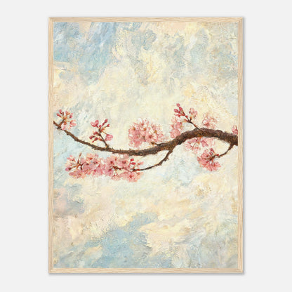Blossoming Cherry Branch & Pastel Sky Impressionist Art Print
