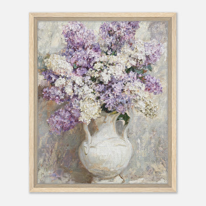 Lilac Blossoms in White Ceramic Vase Impressionist Art Print