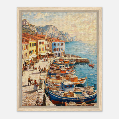 Mediterranean Fishing Harbor Impressionist Art Print